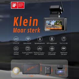 Quvo® Dual Dashcam - Voor en Achter Camera – Auto Camera Met Nachtzicht – Zwart - 9cm x 8cm x 3cm — thumbnail 2