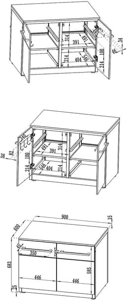 Cozze® Elements buitenkeuken 90 - laag module voor plancha of grill in de 900 serie, 78 x 90 x 60 cm — thumbnail 2