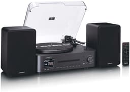 Lenco Platenspeler - MC-760BK HiFi-set met DAB+ FM en Internetradio – CD en Bluetooth - 2x 30W Speakers - Zwart — thumbnail 1