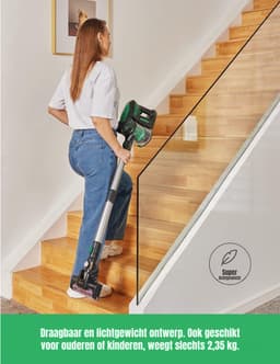 MIRA® 6-in1 Steelstofzuiger Zonder Zak op Accu - Steelstofzuiger Draadloos Uitschuifbaar - Kruimeldief Snoerloos best Verkocht 25KPA – Zwart/Groen - ‎17cm x 8cm x 10cm — thumbnail 3