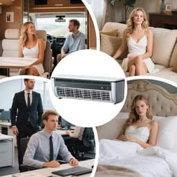 Wand Airco Ventilator - Draagbare Koeler - Persoonlijke Koeling - Draadloos Opladen - 33 cm Lengte - Wit — thumbnail 3