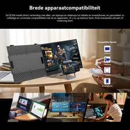 Blackview SCM8 Portable Monitor - 15,3 inch FHD 1200P IPS Dubbel Scherm - 100% sRGB - Laptopscherm: 13-17,3" - Laptop Scherm Uitbreider - PC/Laptop/Xbox/Schakelaar/PS5 - Grijs — thumbnail 4