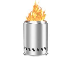 Rookloze Tafeltop Vuurput - Mini Vuurput met Pellet Stofzuiger - Draagbaar met Draagzak - Ideaal voor Outdoor Gebruik - Silver