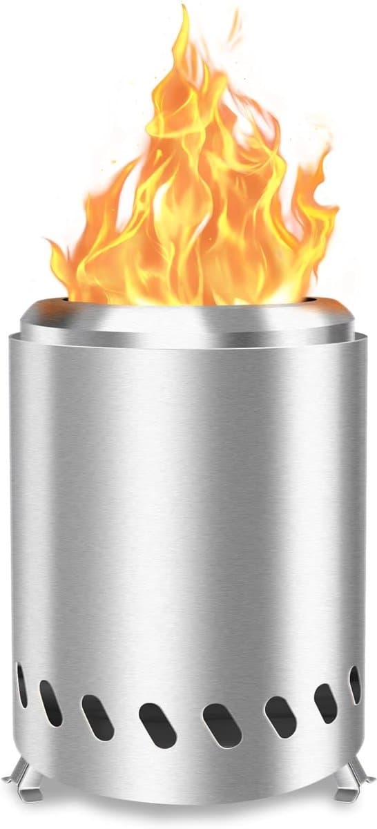 Rookloze Tafeltop Vuurput - Mini Vuurput met Pellet Stofzuiger - Draagbaar met Draagzak - Ideaal voor Outdoor Gebruik - Silver — afbeelding 1