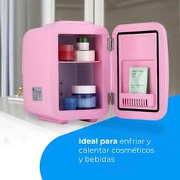 Mini Koelkast 4L Roze – Draagbaar 12V/220V – Koelen & Verwarmen – Skincare & Dranken – Compact & Stil — thumbnail 3