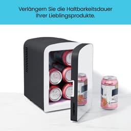Mini Koelkast met Spiegel 4L Zwart – Draagbare Skincare Koelkast – Koelen & Verwarmen – 12V/220V – Cosmetica & Make-up — thumbnail 4