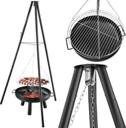 Gregman Roast 35 - Vuurschaal en Grill 2-in-1 - Tuinhaard BBQ met Verstelbaar Rooster - Zwart — thumbnail 1