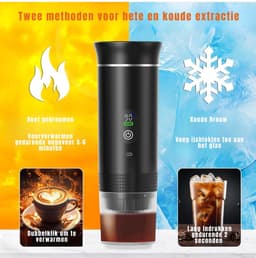 Nexvo® Draagbare Koffiemachine - Blender To Go - Draagbare Blender - Zwart - 28cm x 9cm x 9cm — thumbnail 2