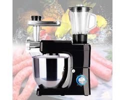 Keukenmachine Mixer - Keukenrobot Blender - Multifunctioneel Koken - Krachtige 1500 Watt Motor - 8 Liter Kom - Zwart