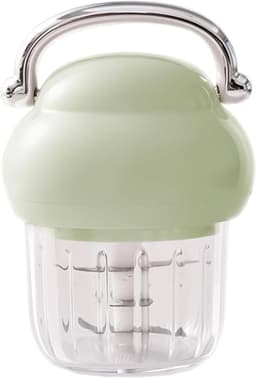 Elektrische Keukenmachine - Mini Hakmolen - Snel Ingrediënten Verwerken - Met Handvat Molen - 350 ml Capaciteit - Groen — thumbnail 1