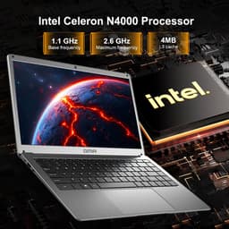 Laptop 14 Inch - Windows 11pro - Intel Celeron N4000 - 6GB RAM - 128GB SSD - GMR Notebook voor Studie, School, Office, Internet, E-mail en Thuiswerken - Studenten Laptop - Compacte Werk Laptop — thumbnail 3