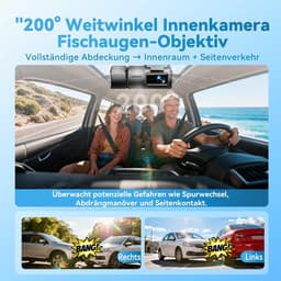 Dashcam Auto - 3 Kanaals Camera - Veilige Ritten - 490° Groothoek - 3.16 Inch Scherm — thumbnail 3