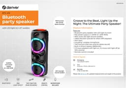 Denver Bluetooth Speaker Party box - Discolichten - Partybox - Incl. Draadloze Microfoon & Afstandsbediening - BPS459 — thumbnail 3