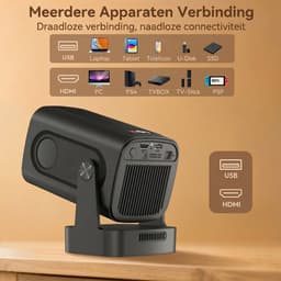 XGODY Gimbal 5 Pro Mini Beamer 2025 Editie - Smart Projector met 4K ondersteuning - Geschikt voor IOS en Android - WiFi 6 & Bluetooth 5.4 - Android 11.0 - Draagbaar - Thuisbioscoop - Zwart — thumbnail 5