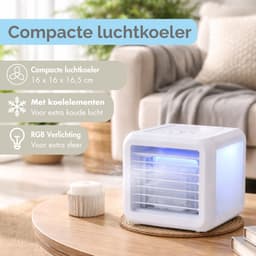 Lifetime Air Mini Air Cooler - Luchtbevochtiger Aircooler met 2 Koelelementen - Luchtkoeler met Water en 3 Standen - Mobiele Airconditioning zonder Slang voor Slaapkamer - 16 x 16 x 16,5 cm — thumbnail 2