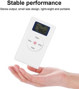 Oneay Draagbare headsetradio's, mini digitale FM-radio, audio walkman radiospeler met draagkoord en oortelefoon, oplaadbare batterij, kleine zakradio voor wandelen/hardlopen — thumbnail 4