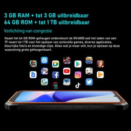 Blackview BV4800 - Robuuste Smartphone - 64GB - 6,56 inch - Dual 4G LTE - Android 13 - IP68 Waterdicht - NFC - GPS - Zwart — thumbnail 3