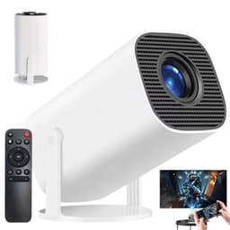 Mini Projector - 5G WiFi Bluetooth Beamer - 2+16G RAM - 200 ANSI - 1080P - Android 12.0 - Bluetooth 5.0 - 180° Verstelbaar & Auto Keystone - Wit - Dubbele luidsprekers - Groot scherm van 30–200 inch — thumbnail 1