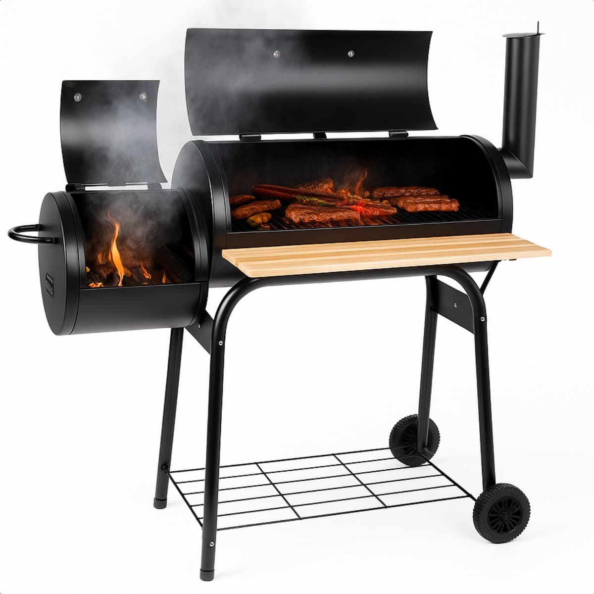 Cheqo® Houtskool Barbecue - BBQ - Smoker Barbecue Grill - Rookoven - 2-in-1 Barbecue en Smoker - Houtskool — afbeelding 1