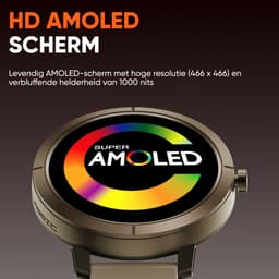 Synyq Evo Pro - GPS Smartwatch - 4 Bandjes - 42mm - AMOLED - 5ATM Waterdicht - Stappenteller - Hartslagmeter - Slaapmonitor - Multisport - Belfunctie - Bluetooth Smartwatch voor Dames en Heren - iOS & Android - Rosé Goud — thumbnail 2