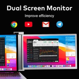 Virello® Draagbare dubbele Monitor – Full HD – Voor Laptops van 15.6" t/m 17.3" – Inclusief Hoes & Kabels – Grijs – 2025 — thumbnail 5