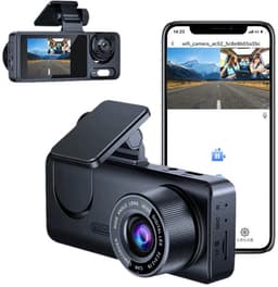 1080P Dashcam met wifi voor auto's, 3-kanaals dashcam voor en achter, 2,0 inch IPS-scherm, loop-opname, G-sensor, WDR, 24-uurs parkeermodus, bewegingsdetectie — thumbnail 1
