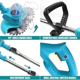Grasmaaier - Accu Grasmaaier - 3 Messen & Verstelbare Steel - 18.000 RPM - 2 Batterijen & Oplader - Veilig & Efficiënt - Voor Tuin & Gazononderhoud — thumbnail 2
