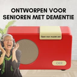 OER Muziekspeler voor Ouderen met Dementie (OER Radio) - Simpele Bediening Met 1 Knop - Dementie Hulpmiddel - Dementie Radio - Muziek en Dementie - Stevig - 4GB Geheugen - Rood — thumbnail 4