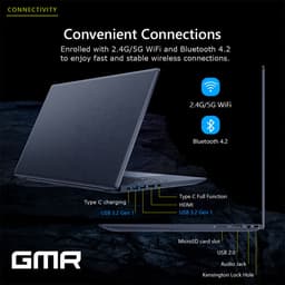 Office Laptop 15.6 Inch Full HD IPS - Intel N95 - 12GB DDR5 RAM - 512GB SSD - Windows 11 Pro - Microsoft Office 2024 - GMR Notebook voor Studie, School, Office, Internet, E-mail, Thuiswerken en Zakelijk Gebruik — thumbnail 4