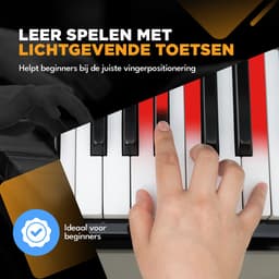Finesse Keyboard Piano - Lichtgevende Toetsen - Statief & Accessoires - 61 Keys - Digitale Piano - Elektrische Piano - Kind — thumbnail 4