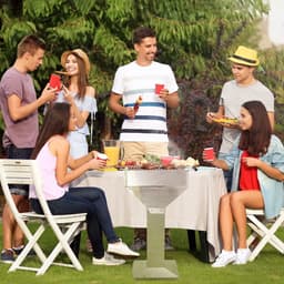 Grill Houtskool BBQ Fioren - Voor Tuin, Camping & Outdoor - Draagbare Trechterbarbecue met Plank - Roestvrijstaal - 48x63x90 cm — thumbnail 4