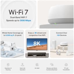 TP-Link DECO BE22 Dual-band (2.4GHz / 5GHz) Wi-Fi 7 (802.11be) with 2 Ethernet Ports — thumbnail 2