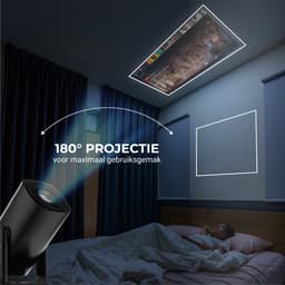 Lumenix® GO Mini Beamer - Thuisbioscoop - Android 11.0 - WiFi 6 & Bluetooth 5.2 - Voor iOS en Android - Draagbaar en Draadloos met accu - Zwart — thumbnail 5