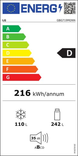 LG GBG719MDNN - Vrijstaand - 352 l - D label - Meerkleurig — thumbnail 2