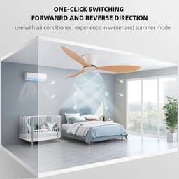 Kioki Plafondventilator - 106cm - Afstandsbediening + App besturing - Plafond Ventilator - Hout(look) - Slaapkamer - Timer - 6 standen - Plafonniere — thumbnail 3