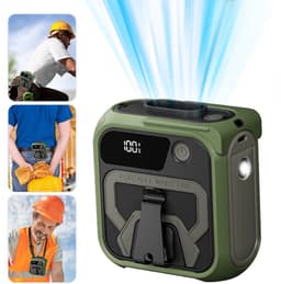 Draagbare heupventilator, riemclipventilator onder shirt met 5 snelheden, heupventilatoren met clip voor handsfree koeling, shirtventilatoren met led-display, voor kamperen op de werkplek in de buitenlucht - Groen — thumbnail 1