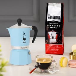 Bialetti Rainbow Azzurro 3 Kops – Espressopot – Lichtblauw – Aluminium – 130 ml — thumbnail 4