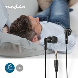 Nedis Bedrade Koptelefoon - 3,5 mm - Kabellengte: 1.20 m - Volumebediening - Zwart — thumbnail 3