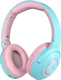 WiseQ Onbreekbare Draadloze Kinderkoptelefoon – Koptelefoon Kind Geluidsdempend – Draadloze Koptelefoon Kind Bluetooth – Over Ear – 45 Uur Batterij – Met Microfoon – Volumebegrenzer – Mintgroen Roze — thumbnail 1