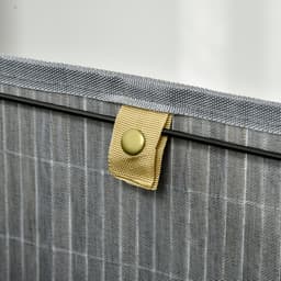 COVREO Wasmand 38x38x57 cm grijs, bamboe met deksel en uitneembare zak — thumbnail 3