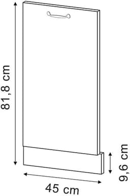 Vaatwasserpaneel - Keukenfront - Keuken Integratie - Interne bediening - 45 cm breed - Sonoma eiken — thumbnail 5