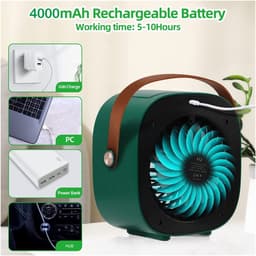 Draagbare mini-luchtkoeler (draadloos) – USB-oplaadbare ventilator – Draagbare airco voor slaapkamer, camping en auto – Eenvoudig in gebruik — thumbnail 5