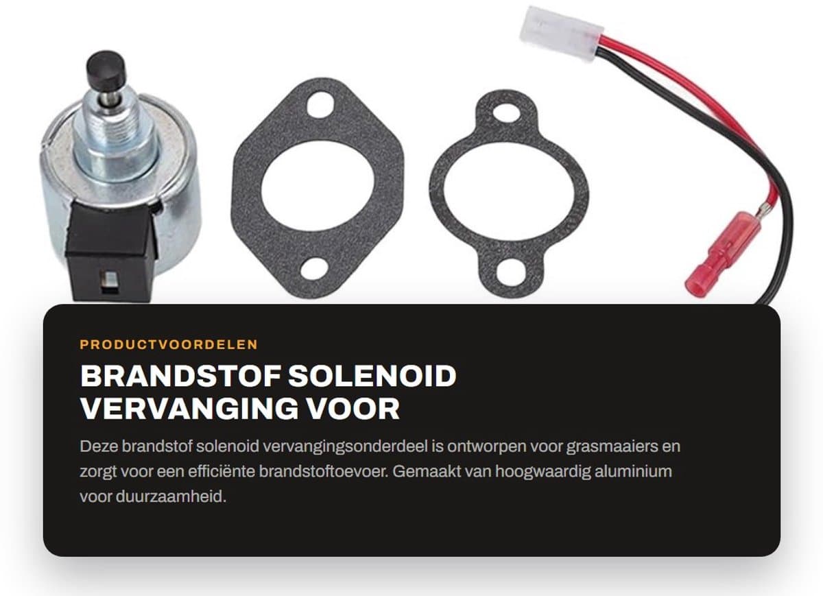 Dailygoods- Carburateur Solenoid Vervanging - Grasmaaier Accessoire - Hoogwaardig Aluminium - Eenvoudig te Installeren - Betrouwbare Onderdelen - Duurzaam Materiaal - Brandstofmagneet — afbeelding 1