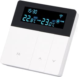 Slimme Thermostaat - Programmeerbare Thermostaat - Comfort Verhogend - Vlamvertragend Materiaal - 86 x 86 mm - Wit — thumbnail 1