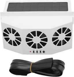 Auto Koeler - Zonneventilator - Auto Ventileren - Drie Ventilatoren - 21.7 cm - Wit — thumbnail 1
