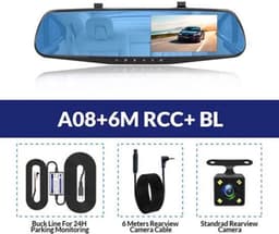 Dashcam voor Auto - 4.3 Inch - Full HD 1080P Auto Rij Recorder - Achteruitkijkspiegel DVR - Nachtzicht, Bewegingsdetectie, Parkeermodus - 6M Achteruitrijcamera - Zonder Geheugenkaart - Zwart — thumbnail 5