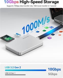 Externe SSD - Snelle Opslag - Data Opslaan - Magnetisch Ontwerp - 1 TB - Zwart — thumbnail 5