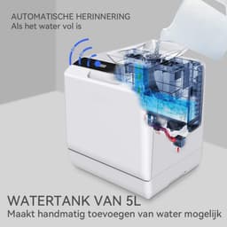 VALI® Mini Vaatwasser - Tafelvaatwasser - Campinggebruik - Wit - 43cm x 43cm x 46cm — thumbnail 5