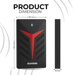 Externe harde schijf - Draagbare opslag - Gegevens opslaan - Plug-and-play functie - 500 GB - Zwart — thumbnail 5