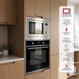 Inbouw Magnetron - Keuken Oven - Snel Eten Bereiden - Met Grillfunctie - 20 Liter - Roestvrij Staal — thumbnail 2